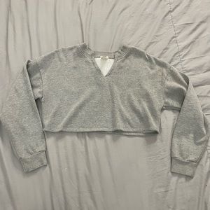 grey copped hoodie